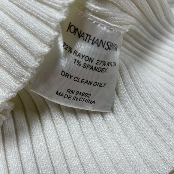 Jonathan Simkhai NWT Mandy Cut Out Cold Shoulder Ribbed Sweater Top White Size M - Picture 10 of 11